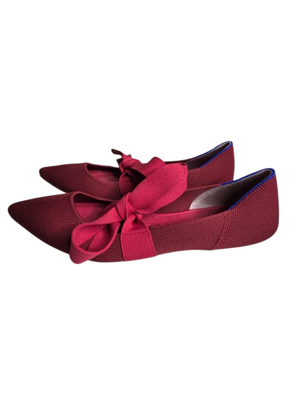 Rothy's Mary Jane Point Red Cinnamon Flats Bow Tie Shoes Size 9 Casual